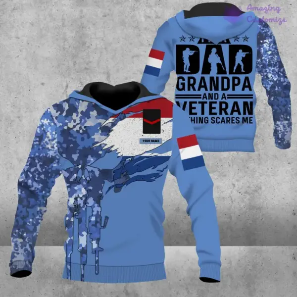 Personalized Netherlands Soldier/ Veteran Camo With Name And Rank Hoodie – 0607230001