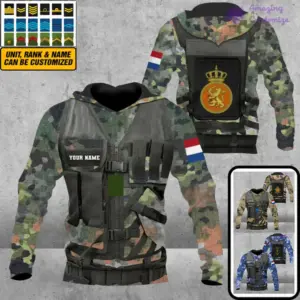 Personalized Netherlands Soldier/ Veteran Camo With Name And Rank Hoodie 3D Printed – 0809230001 GK9